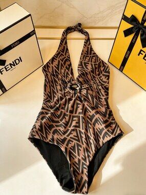 Fendi Halter One Piece Swimsuit